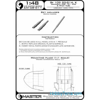 Master  48-011 Bf 109 G5 - G14, K armament set (MG 131 tips) & Pitot Tube