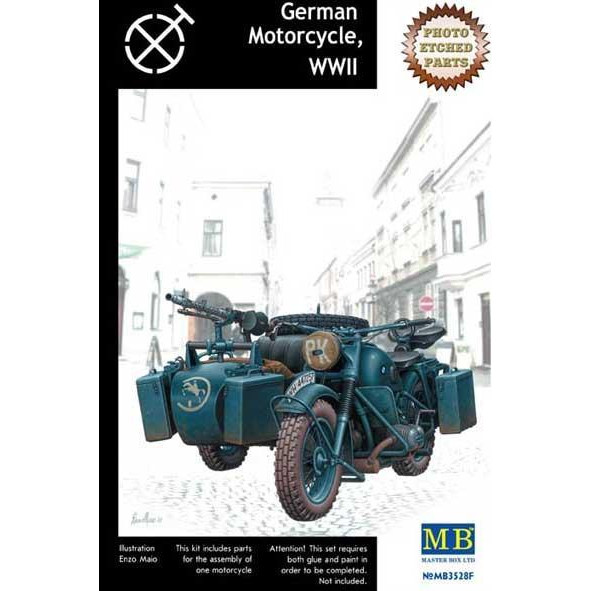 Master Box  3528F WWII German motorcycle R75 with PE parts