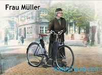 Frau Muller. Woman & women's bicycle, Europe, WWII Era