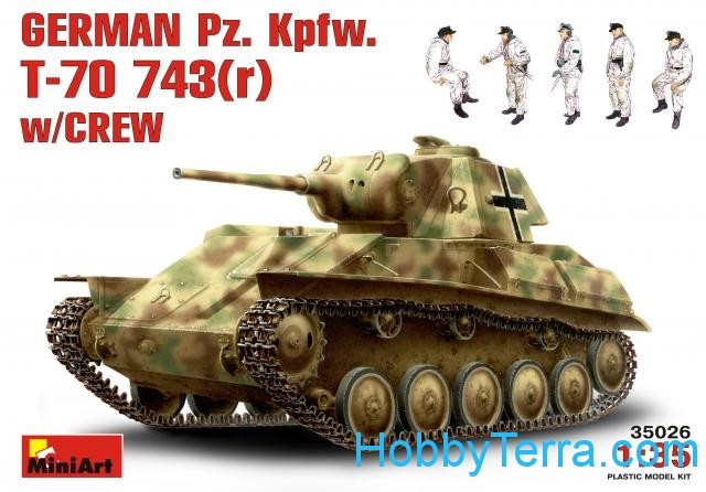 Miniart  35026 German tank Pz.Kpfw. T-70 743(r) with crew