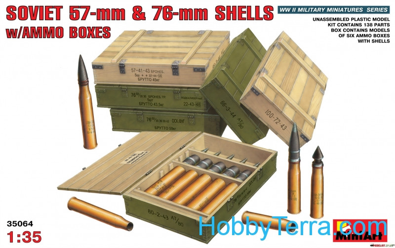 Miniart  35064 Soviet 57-mm & 76-mm shells with ammo boxes