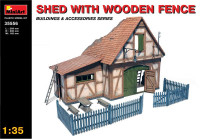 Shed with Wooden Fence