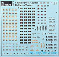 Miniart  35575 Champagne & Cognac bottles w/сrates