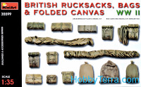 WWII British rucksacks, bags & folded canvas