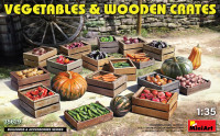 Vegetables & wooden crates