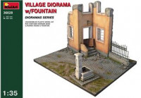 Village diorama with fontaine