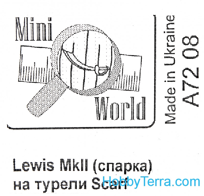 Mini World  7208 Lewis Mk II machine-gun on Scarf ring mount 