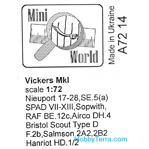 Mini World  7214 Vickers Mk I machine-gun 