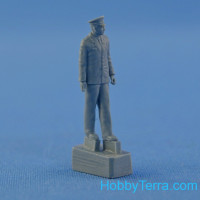 Yuri Gagarin, First Man in Space, resin figure with wooden base
