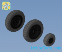 Wheels set 1/48 for Fw 190 A/F/G late disk with Dunlop early main tire (tread)