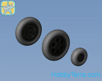 Wheels set 1/48 for Focke-Wulf 190 A/F/G early (with hole) disk with early main tire (tread)