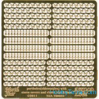 Portholes (side scuttles) with storm covers and visors for the French warships, 0.5mm