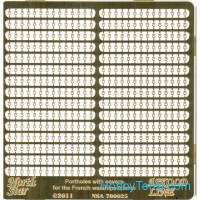 Photo-etched set 1/700 Portholes with visors for French warships, early 20-th century 0,5mm