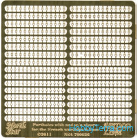 PE set 1/700 Portholes (side scuttles) with and w/o visors for French warships, 20-th century 0,5 mm