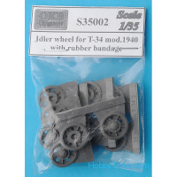 Idler wheels 1/72 for T-34 mod.1940, with rubber bandage