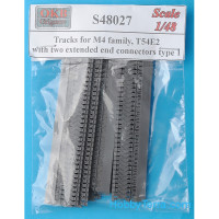Tracks 1/48 for M4 family, T54E2 with two extended end connectors, type 1