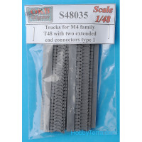 Tracks 1/48 for M4 family, T48 with two extended end connectors, type 1