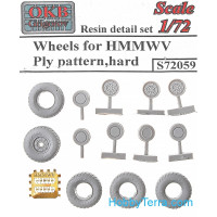 Wheels set 1/72 for HMMWV Ply pattern, hard