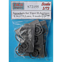 Sprockets for Tiger II,Jagtiger,Panther II,E50,E75,Lowe, 9 tooth, type 2