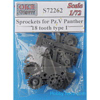 Sprockets 1/72 for Pz.V Panther, 18 tooth, type 1