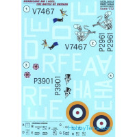 Decal 1/32 for Hurricane Mk.1 Aces. The battle of Britain