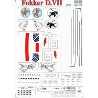 Decal for jet fighter Fokker D VII Part 2, 3 sheets