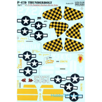 Decal 1/72 for P-47D Thunderbolt Razorback Aces over Europe, Part1