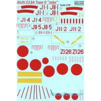 Decal 1/72 for Aichi E13A Type O 