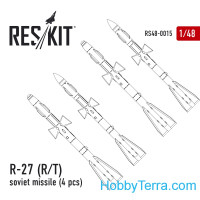 Soviet Missile R-27 P/T (4 pcs), for Eduard/HobbyBoss kit