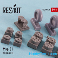 RESKIT  48-0036 Wheels set 1/48 for Mig-31, for AMK/Trumpeter kit
