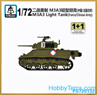 M3A3 light tank, France/Chinese Army (2 model kits in the box)