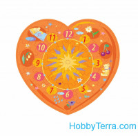 Puzzle-clock Heart (orange)