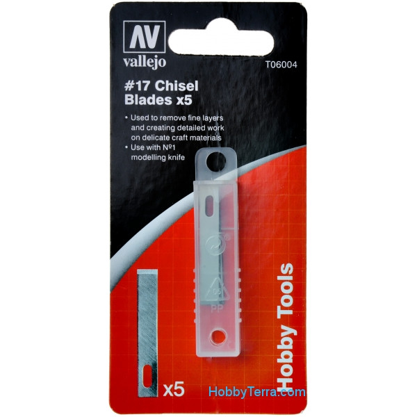 T06004 NEW Tool For Miniatures 5 Vallejo #17 Chissels Blades 