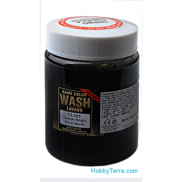 73301 Vallejo Wash Wash Black (dipping formula) :: Mixtures for applying  effects :: Vallejo