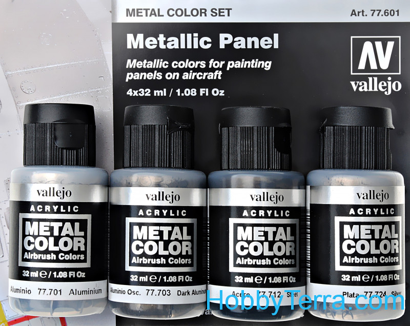 Metal Color Set. Metallic Panel, 4 pcs Vallejo 77601