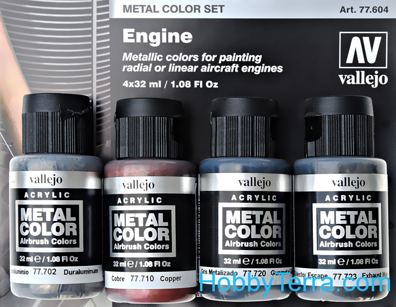 Metal Color Set Engine, 4 pcs Vallejo 77604
