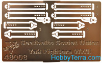 Photo-etched set of Seatbelts Soviet Union Yak fighters WWII