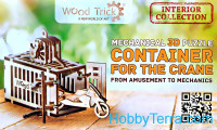 Wood Trick  004 Mechanical 3D-puzzle "Dockside crane with container"