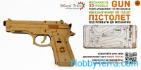 Mechanical 3D puzzle. Gun