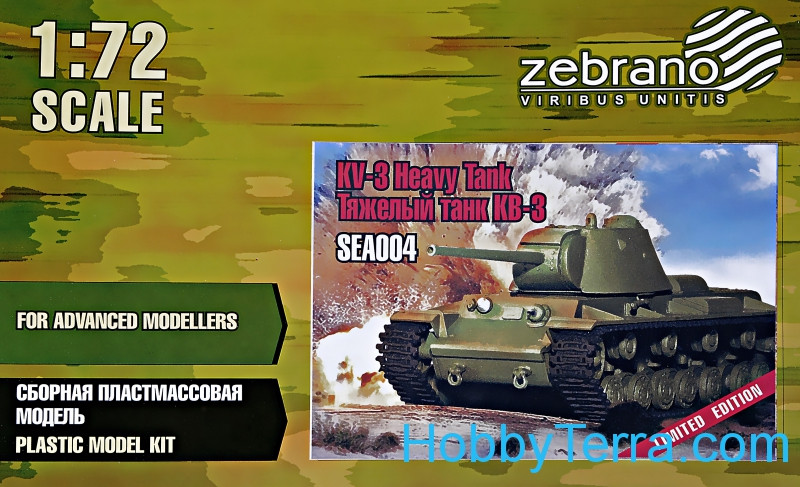Zebrano  KV-3 Soviet heavy tank, plasic/resin