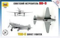 Zvezda  7301 Yak-3 Soviet fighter, Snap Fit