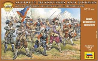 ZVEZDA 8061 1/72 Austrian Musketeers and Pikemen XVII Century 