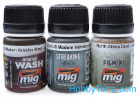 MIG (AMMO)  7410 Weathering Set. U.S. modern vehicles