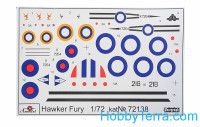 Amodel  72138 Hawker Fury I/II USAF fighter