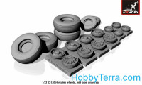 C-130 Hercules wheels, mid type 1/72 scale