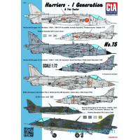 Decal 1/72 Harriers - 1st Generations & Two Seater (Spain, Thailand, India, USA - 6 Markings)