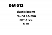Plastic beams 250x1.5 mm, 10 pcs