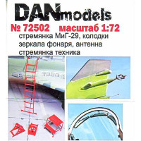 Photo-etched set 1/72 ladder, pads, mirrors, antenna for MiG-29