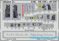 Photo-etched set 1/48 F-16C Block 25 Fighting Falcon S.A., for Tamiya kit