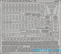 Photo-etched set 1/72 German Submarine Type IX C/40 hull pt. 1, for Revell kit